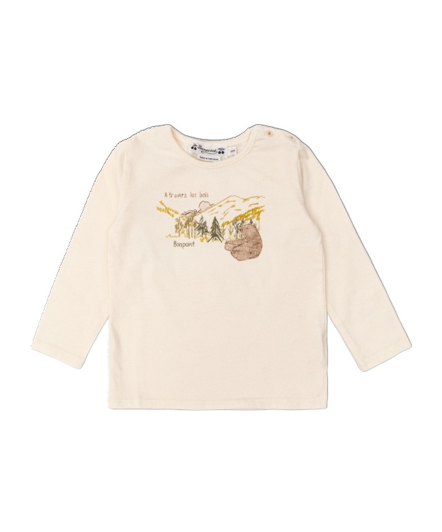 Bonpoint Crewneck Long Sleeved T-shirt In White