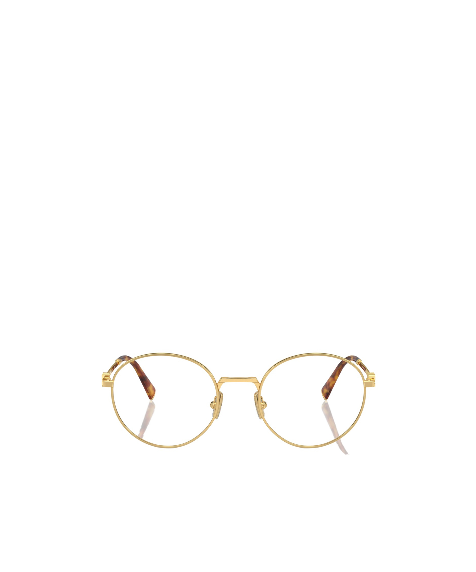 Miu Miu Metallic Round-frame Glasses In Nude