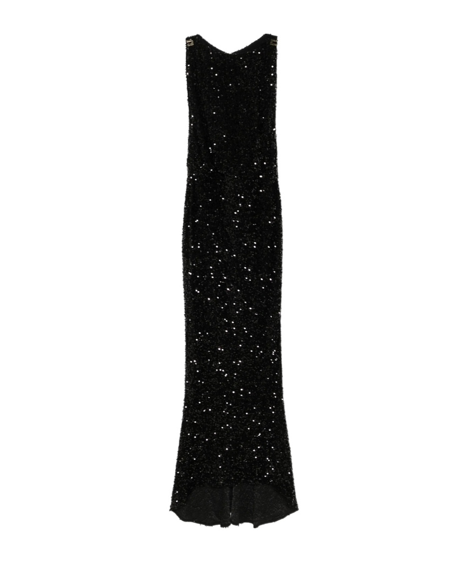 Elisabetta Franchi Sequinned Maxi Dress In Black