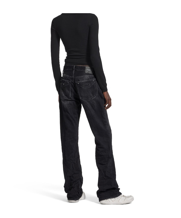 Balenciaga Women's City Straight Pants In Black In Black