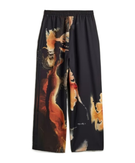 Y-3 Wide-leg Track Pants With Abstract Floral Print In Yellow