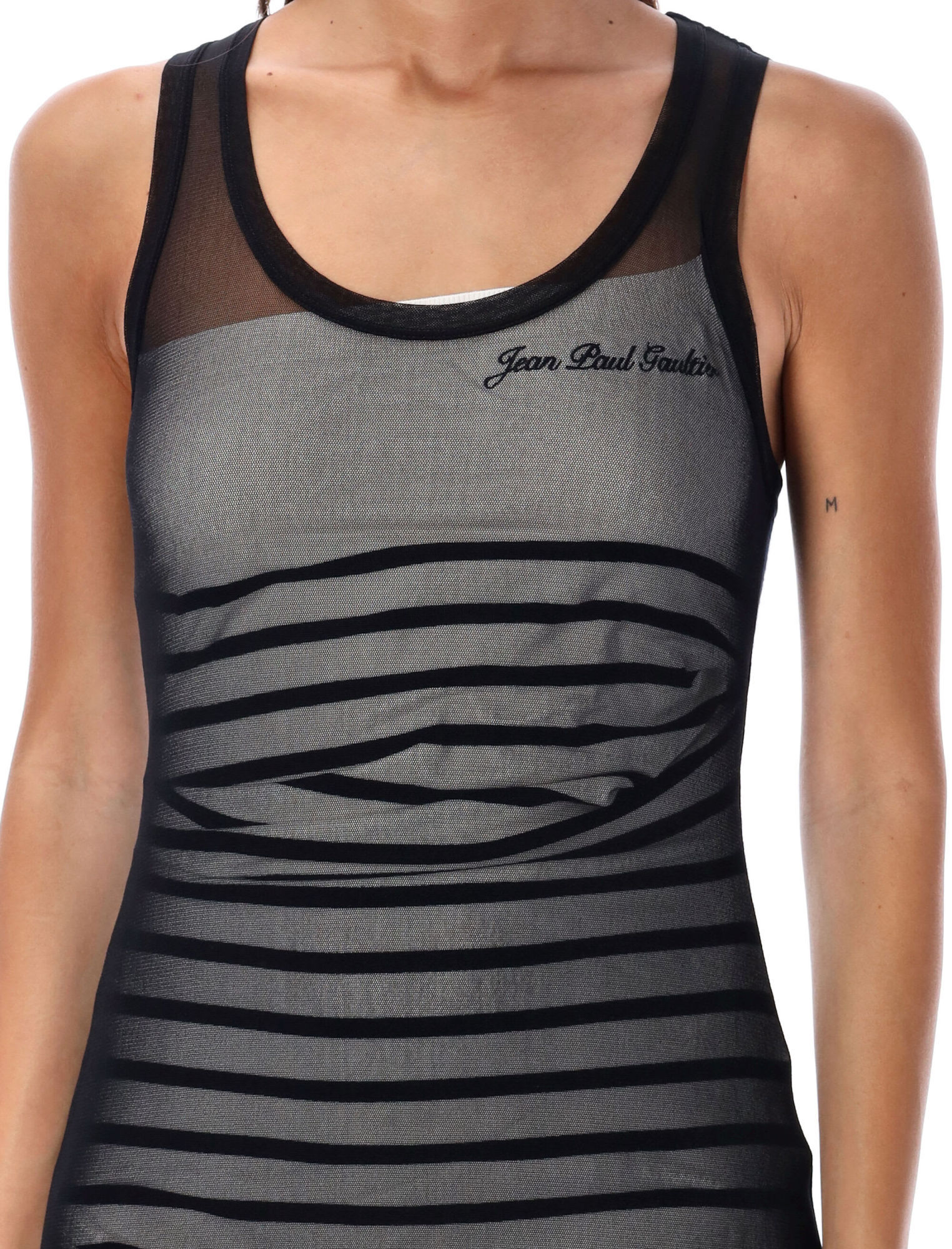 Shop Jean Paul Gaultier Rib Double Dress In Black