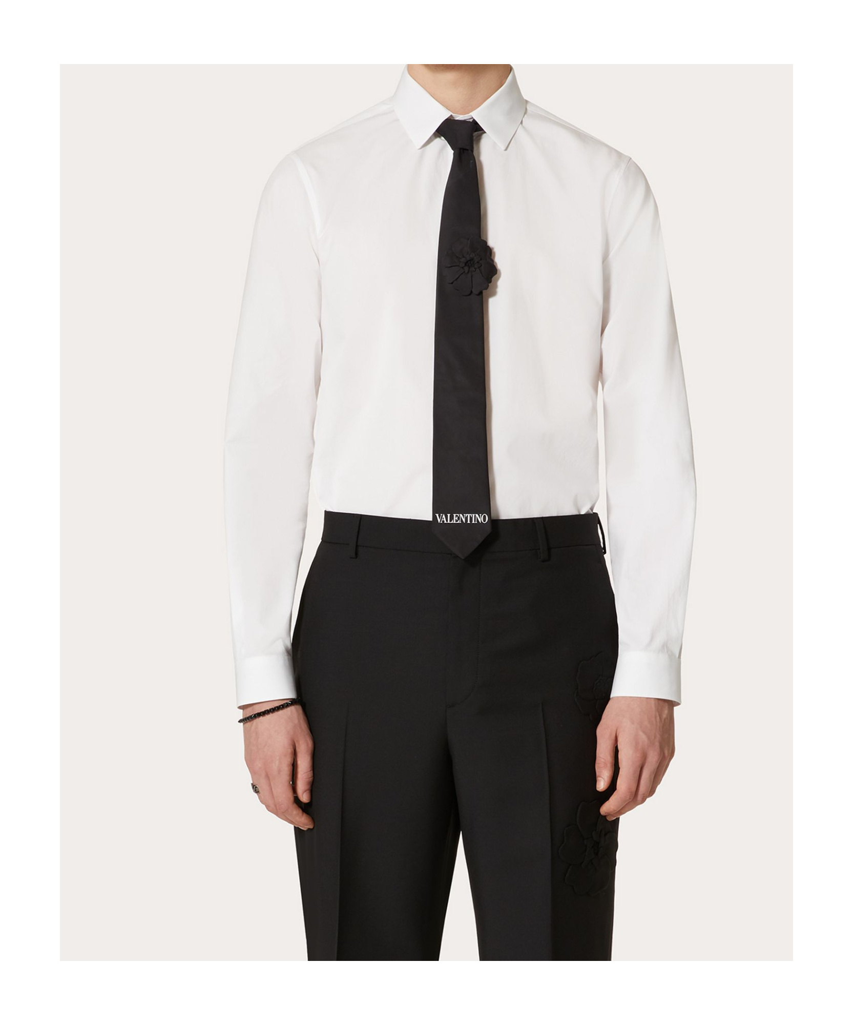 Valentino Garavani Men Shirt With Rockstud Untitled Studs In White