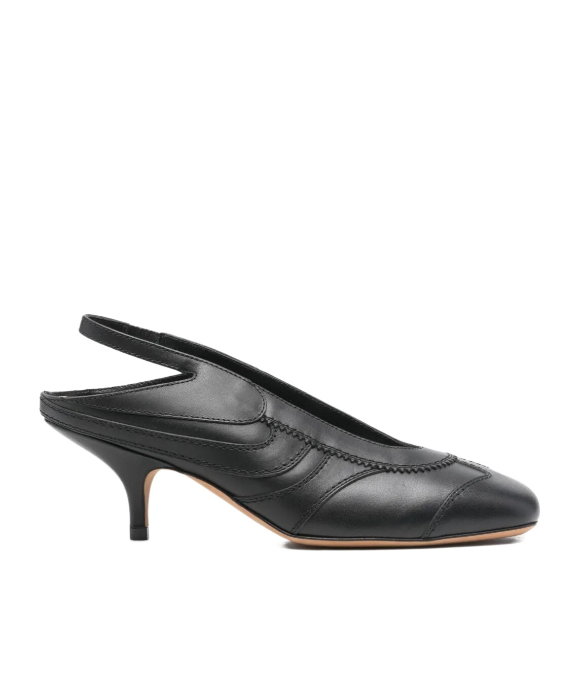 Dries Van Noten Slingback Pumps With Pointed Toe And Kitten Heel In Black