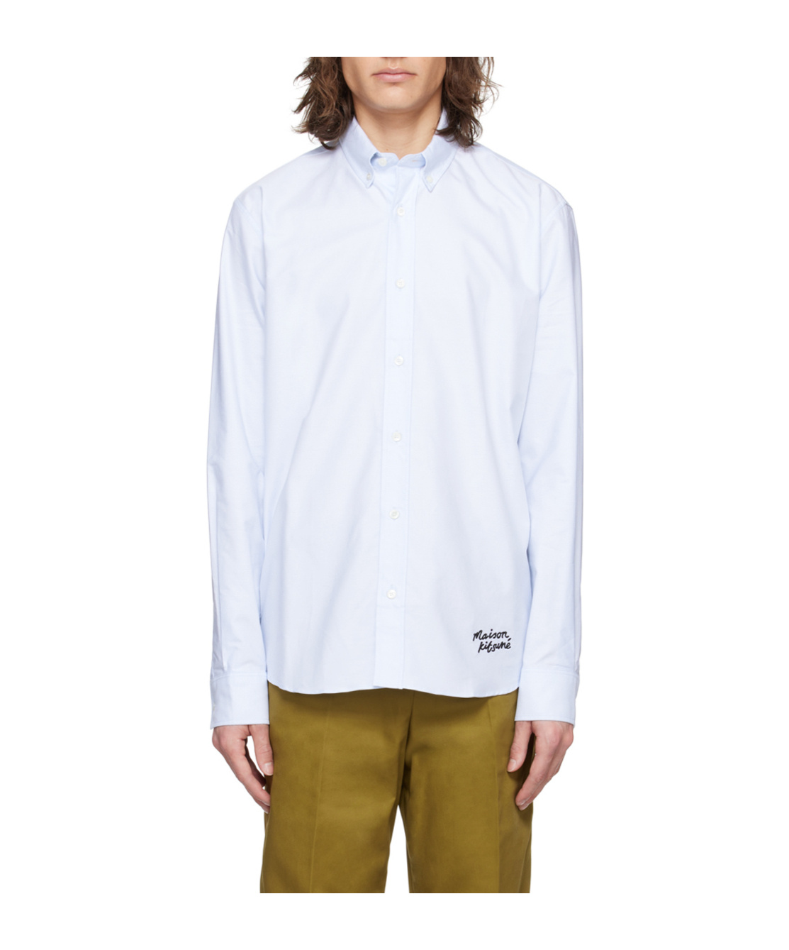 Maison Kitsuné Handwriting Long-sleeved Shirt In White
