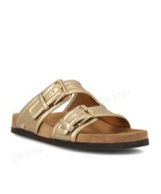 Valentino Fussbet Double-strap Slides In Nude