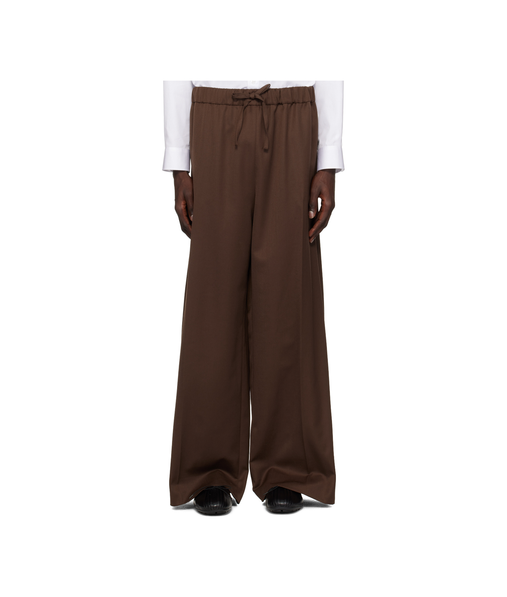 Simone Rocha Brown Wide Leg Drawstring Trousers