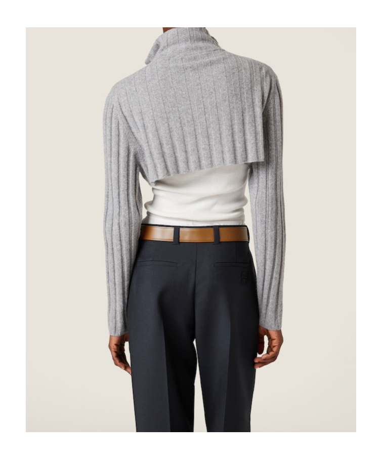 Miu Miu Cropped Wool And Cashmere Cardigan In Brown