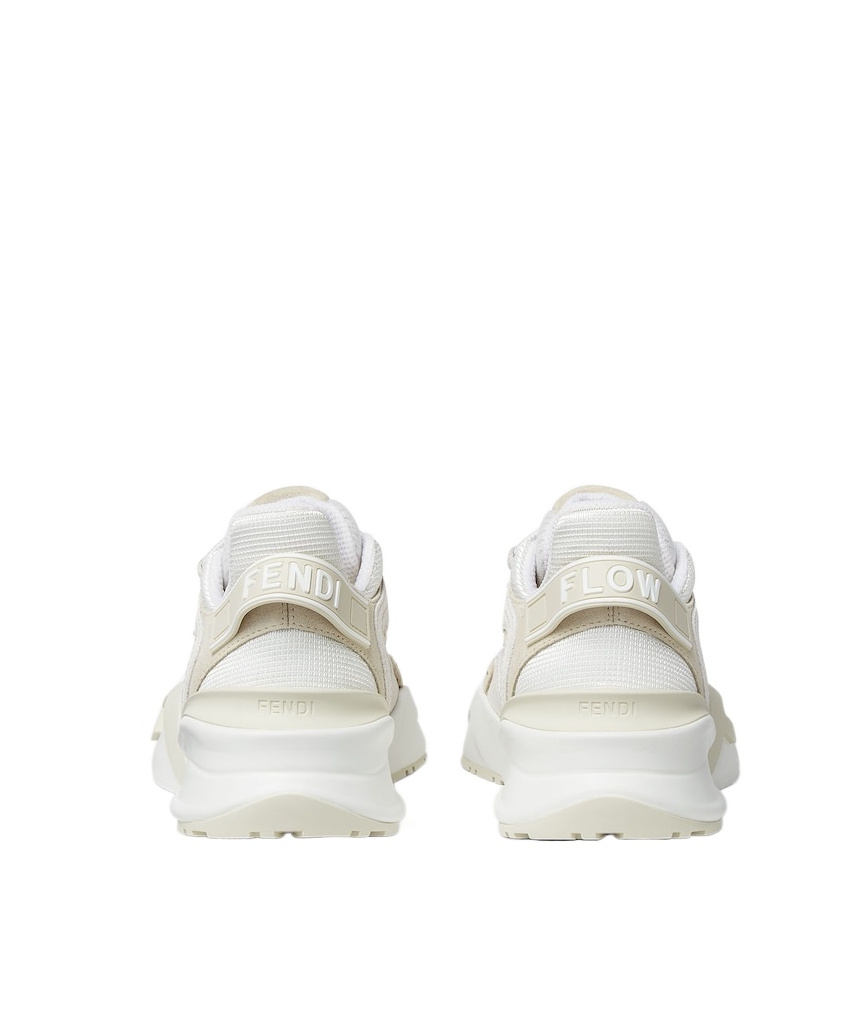 Fendi White Mesh And Suede Low Tops In White