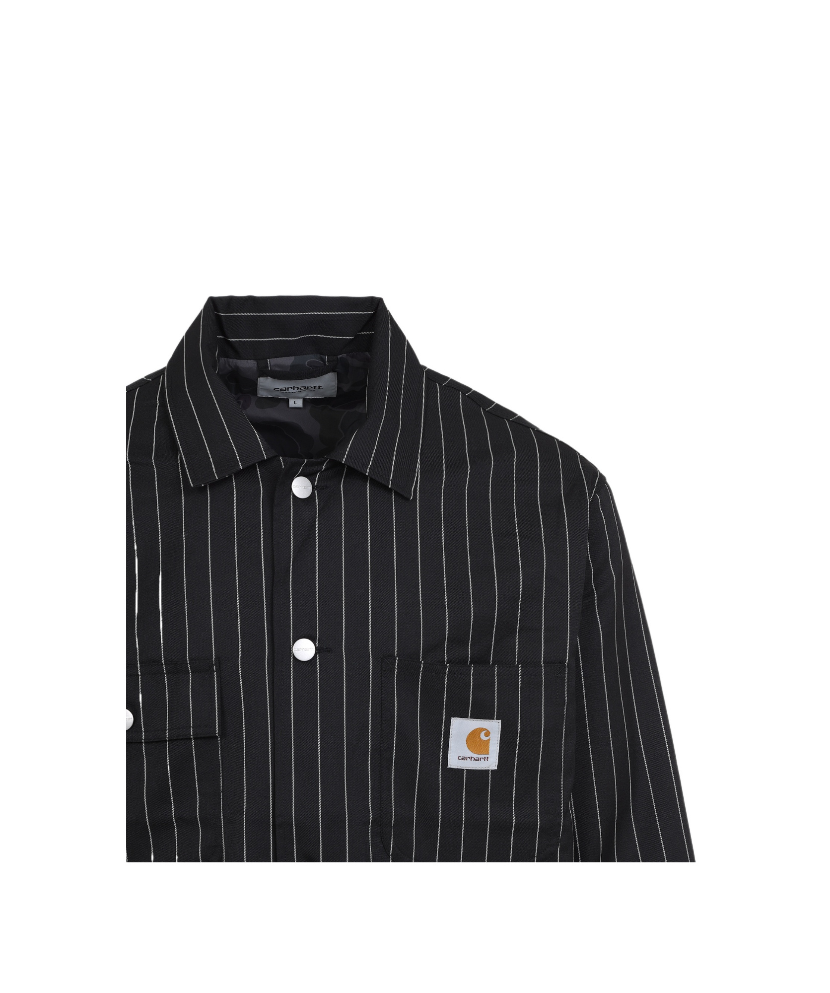 Carhartt Work In Progress Seaton Pinstripe Chore Jacket In Black