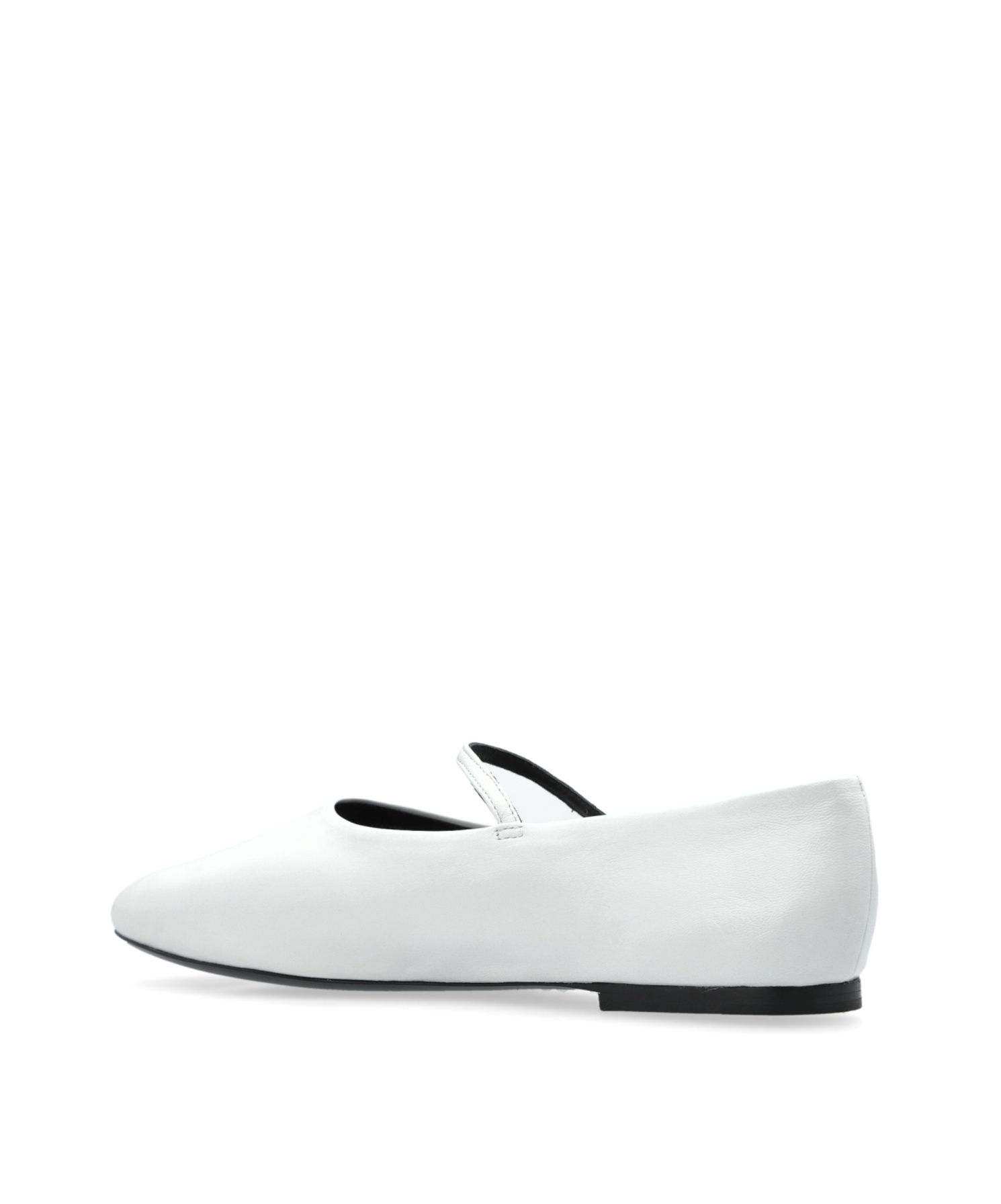 Tory Burch Leather Ballet Flats In White