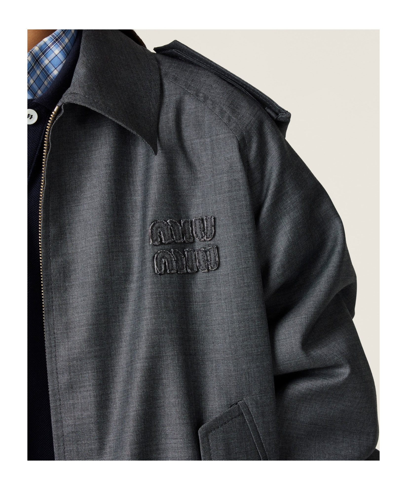 Miu Miu Grisaille Blouson Jacket In Black