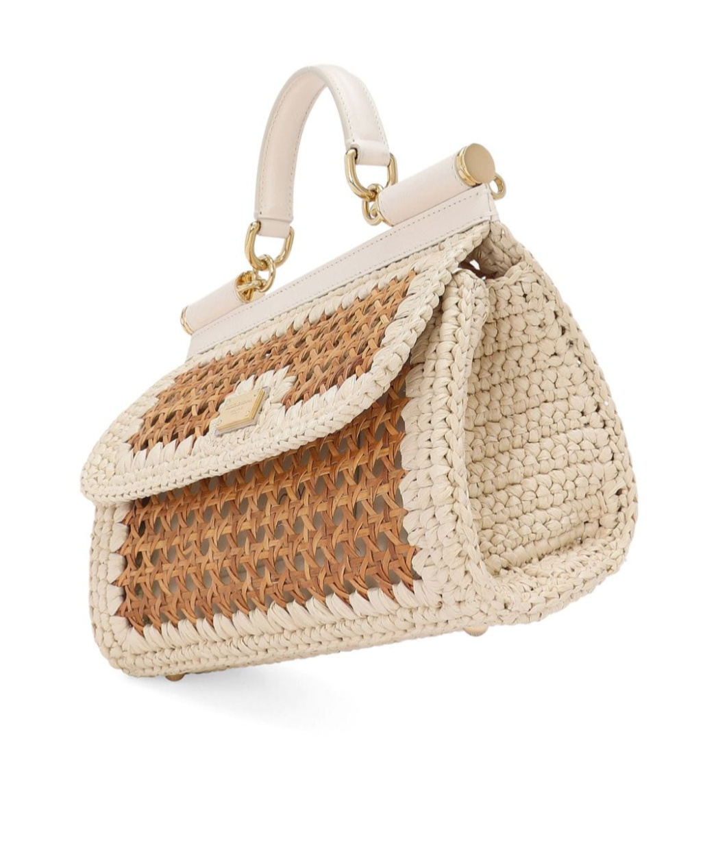Dolce & Gabbana Sicily Cotton-blend Bag In Nude