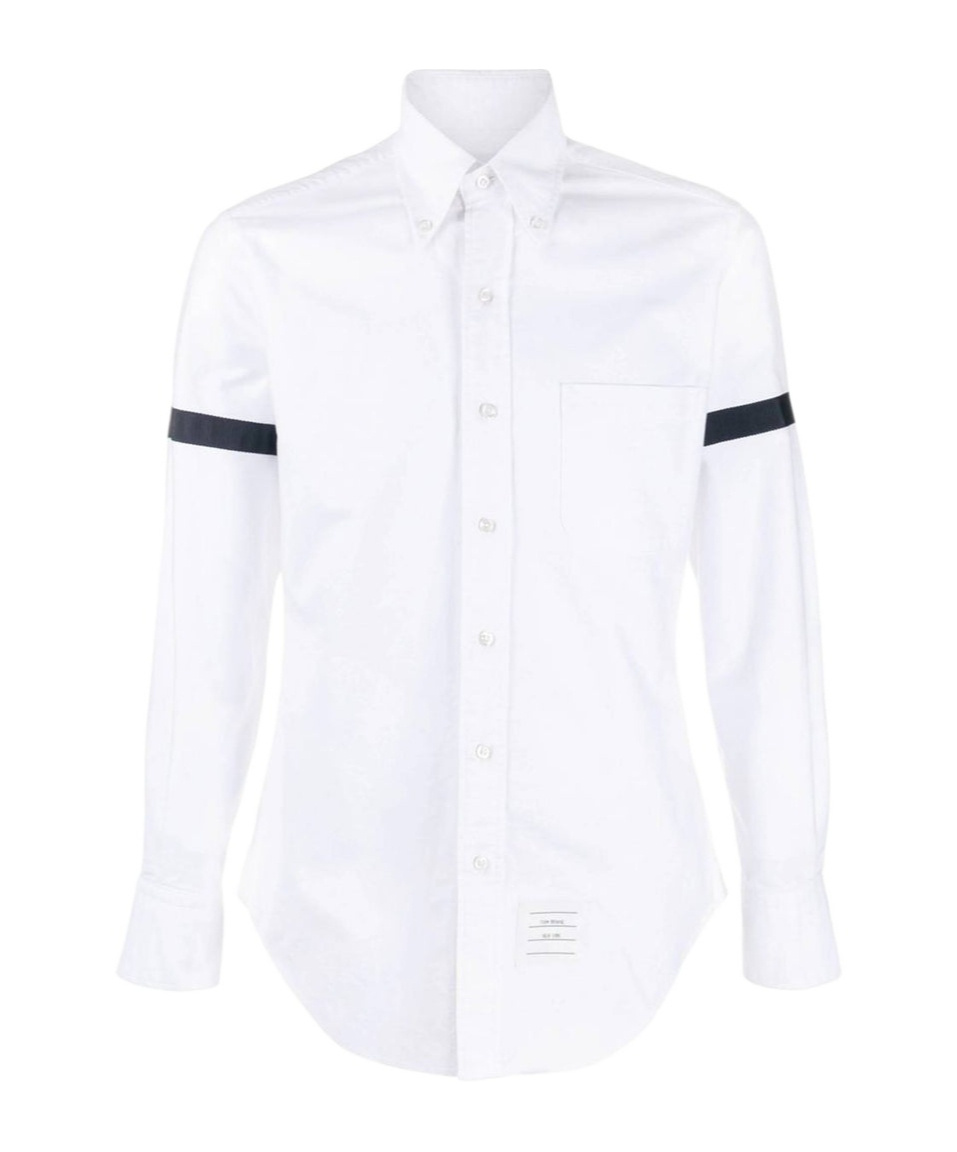 Thom Browne Straight Fit Long Sleeved Shirt In White