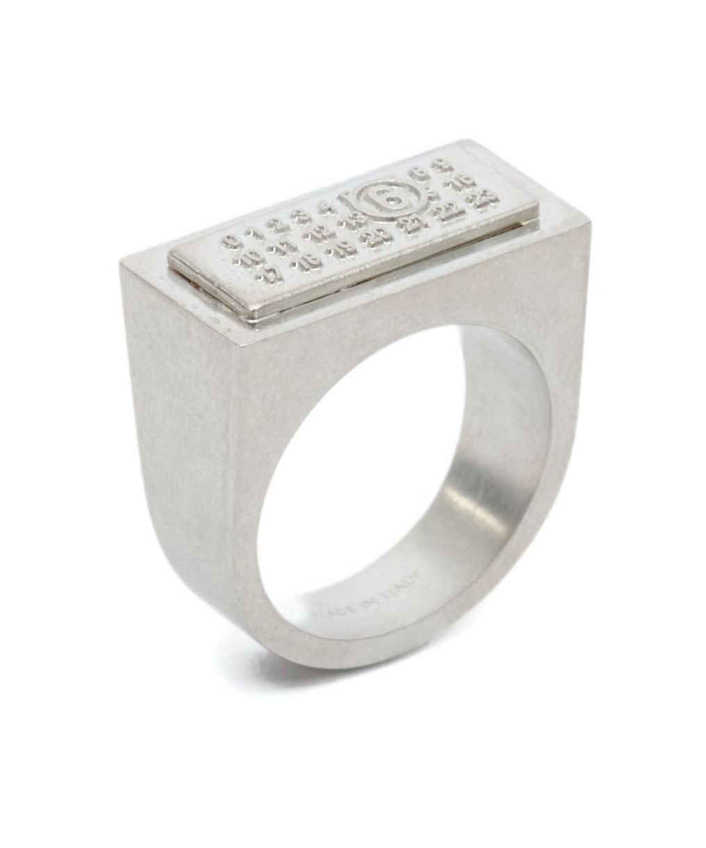 Mm6 Maison Margiela Logo Ring In Metallic