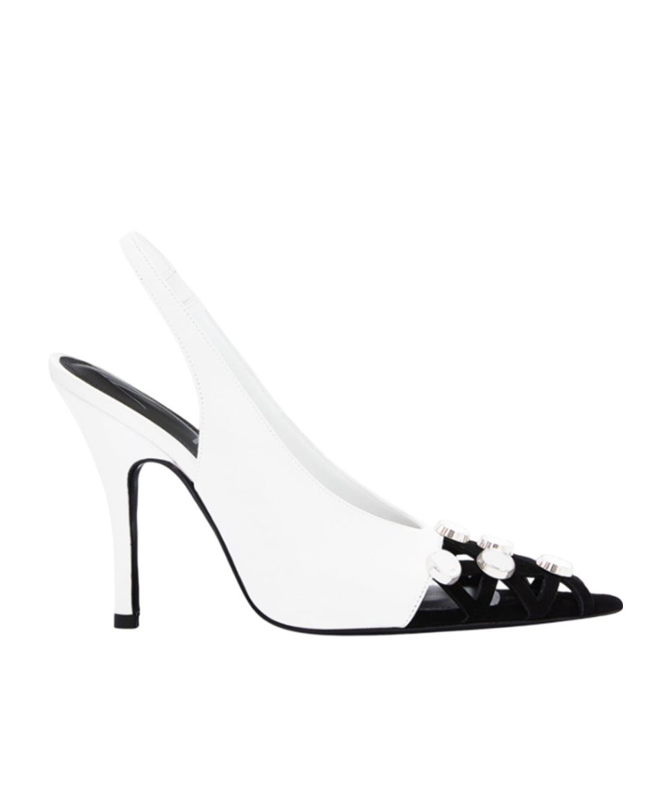 Attico ''fiona'' White And Black Slingback In White