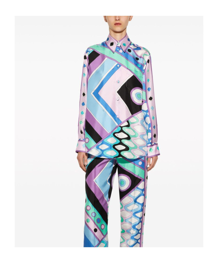Pucci Vivara-print Silk Shirt In Multicolor