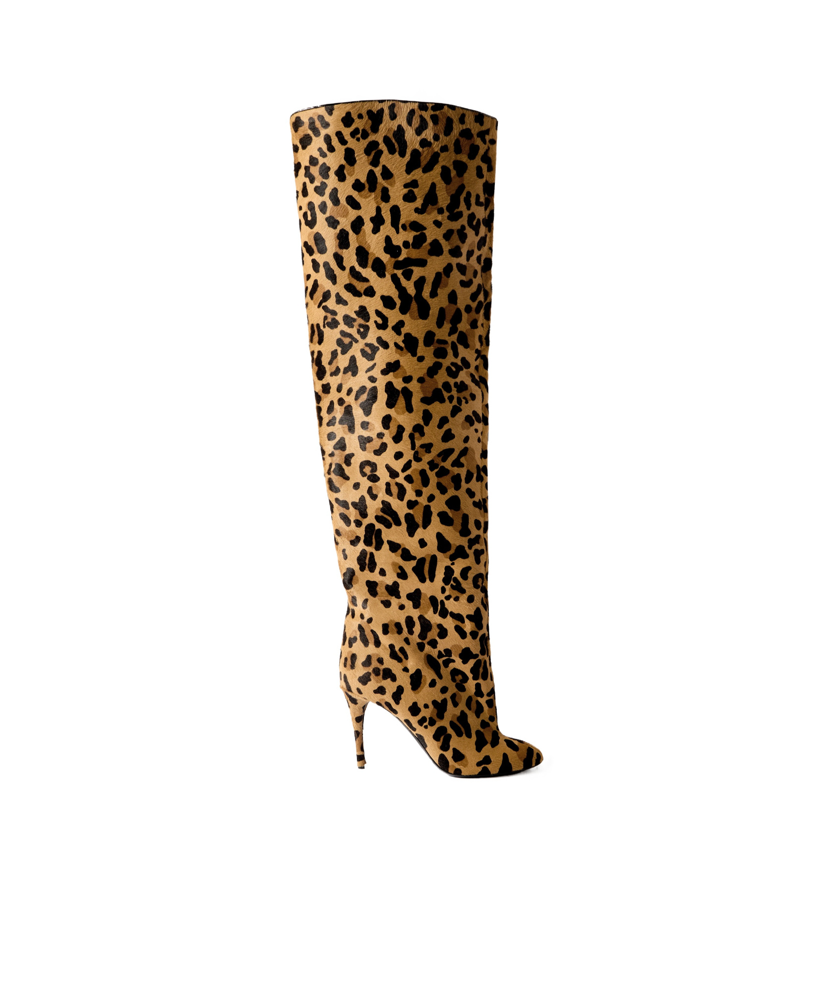 Alaïa Leopard Print Over-the-knee Boots In Brown