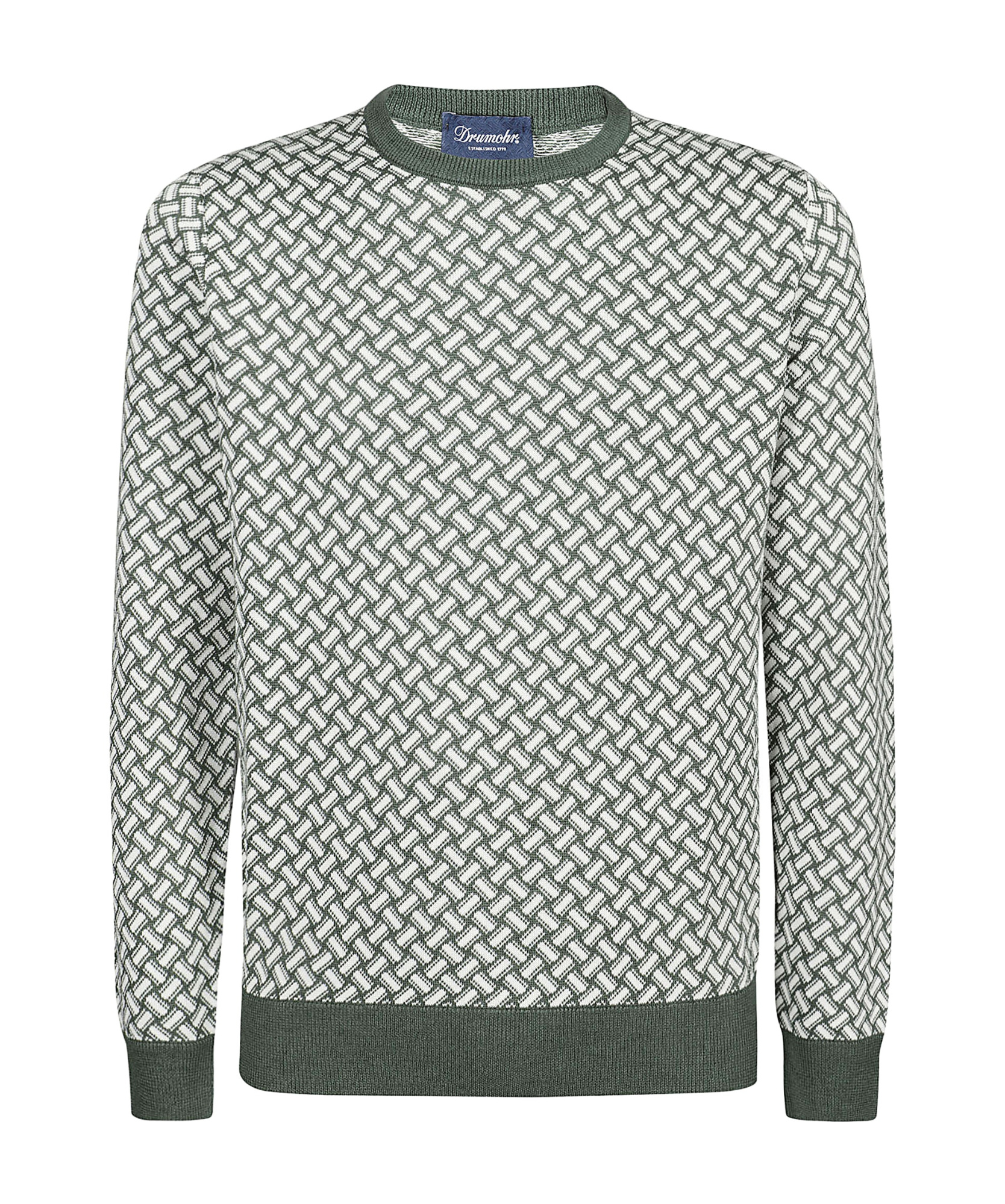 Drumohr Razor Blade Long Sleeve Sweater In Gray