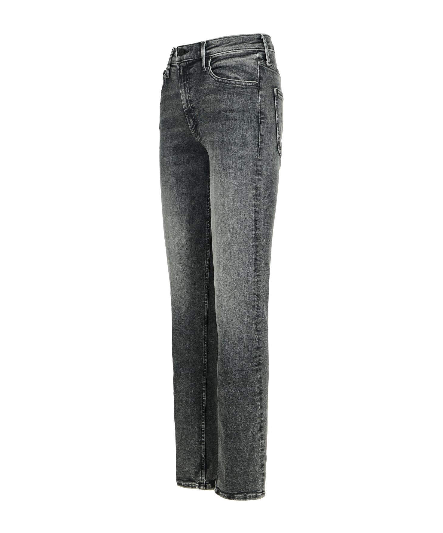 Shop Mother The Mid Rise Rider Skimp Jeans In Black