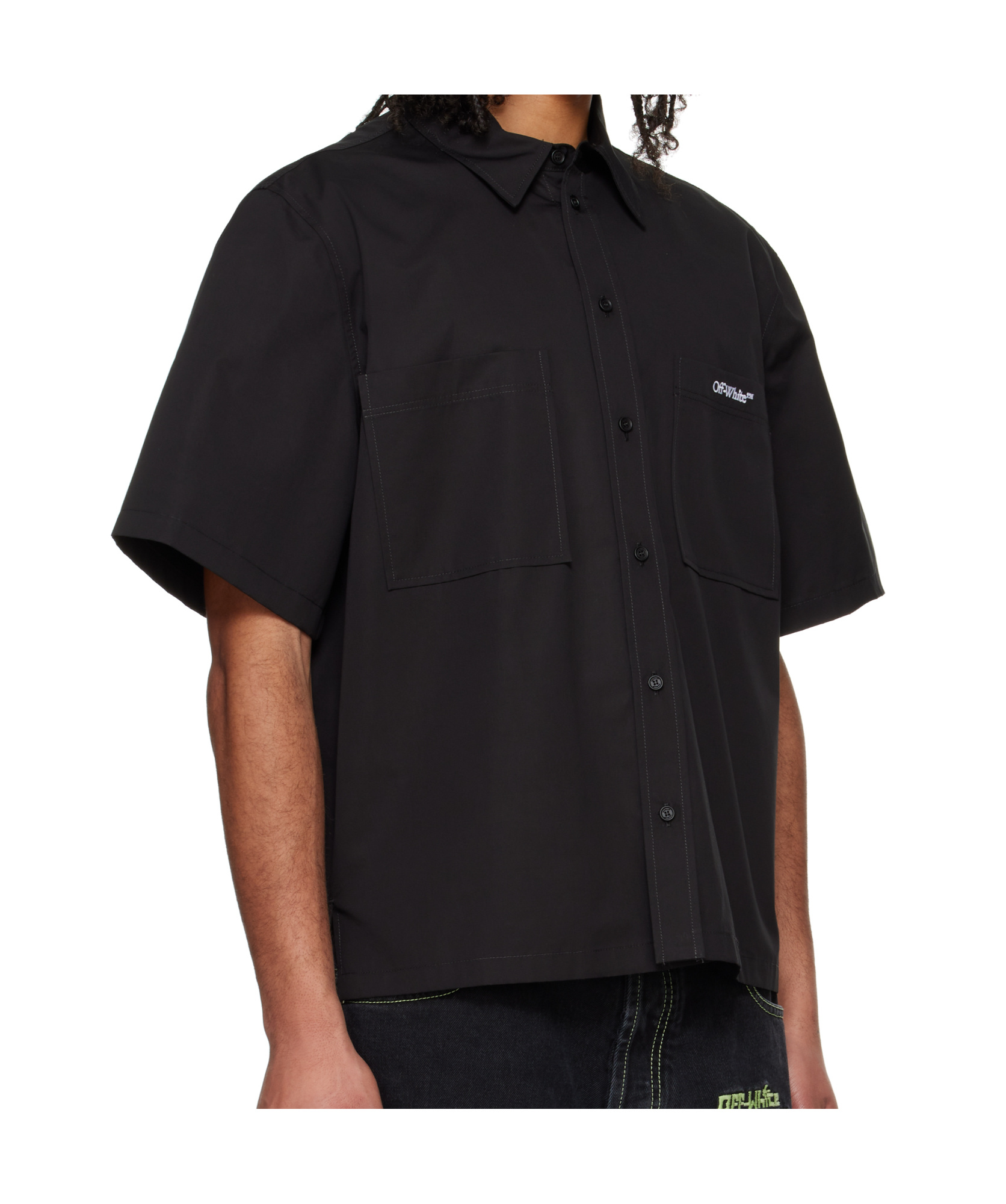 Off-white Short-sleeved Shirt In Black