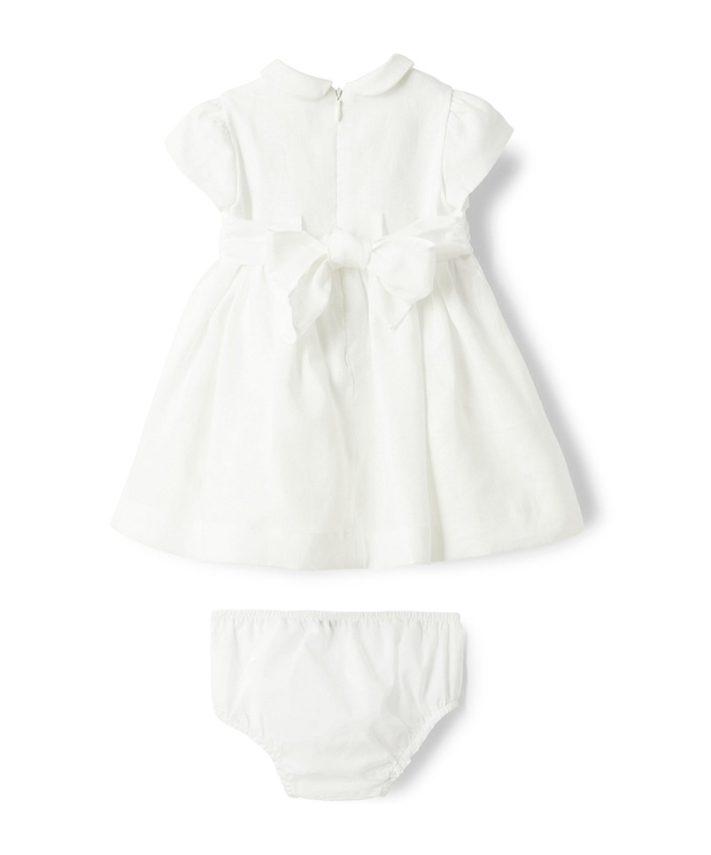 Il Gufo Waist Belt Dress In White