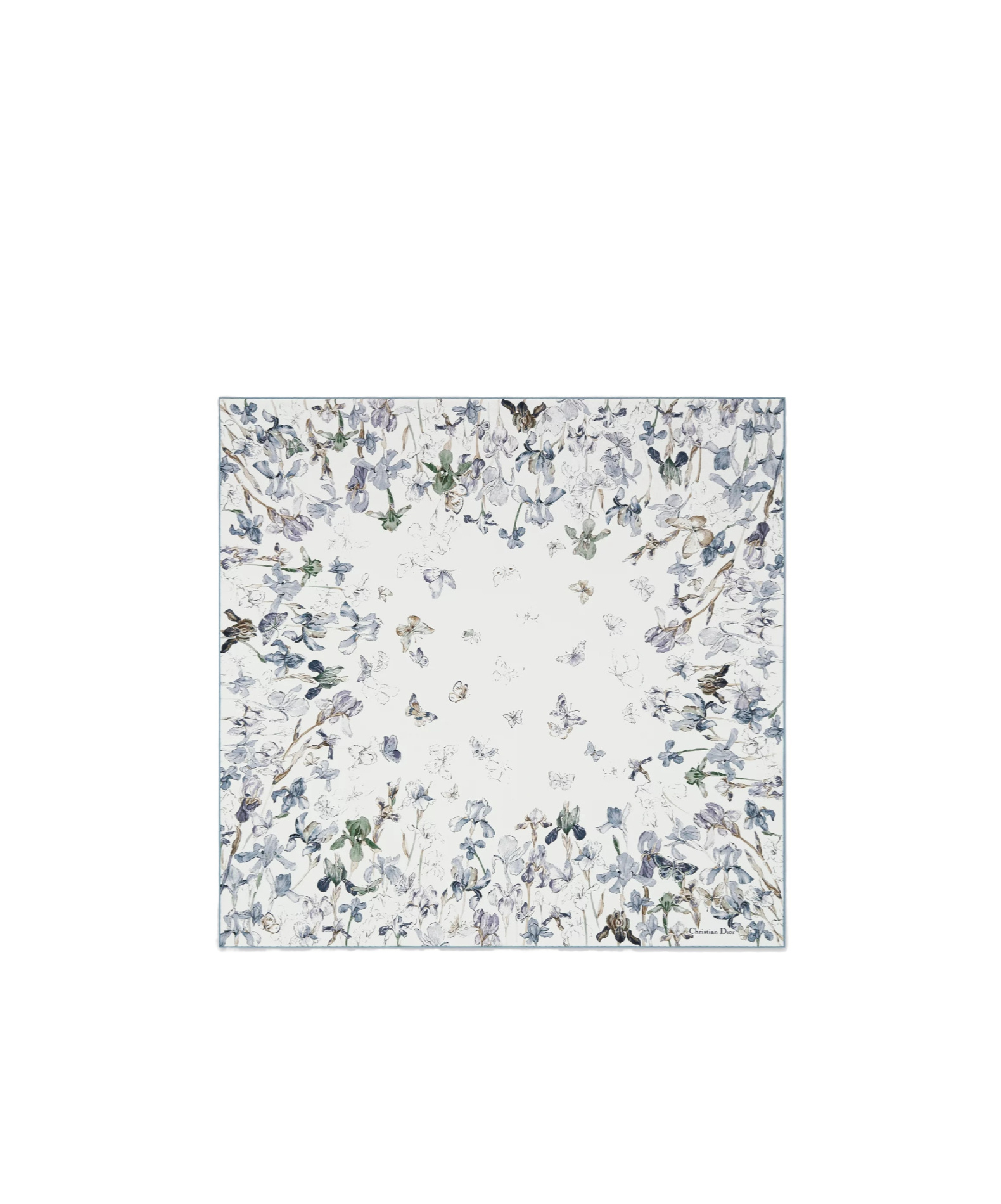 Dior Butterfliesiris 90 Square Scarf In White