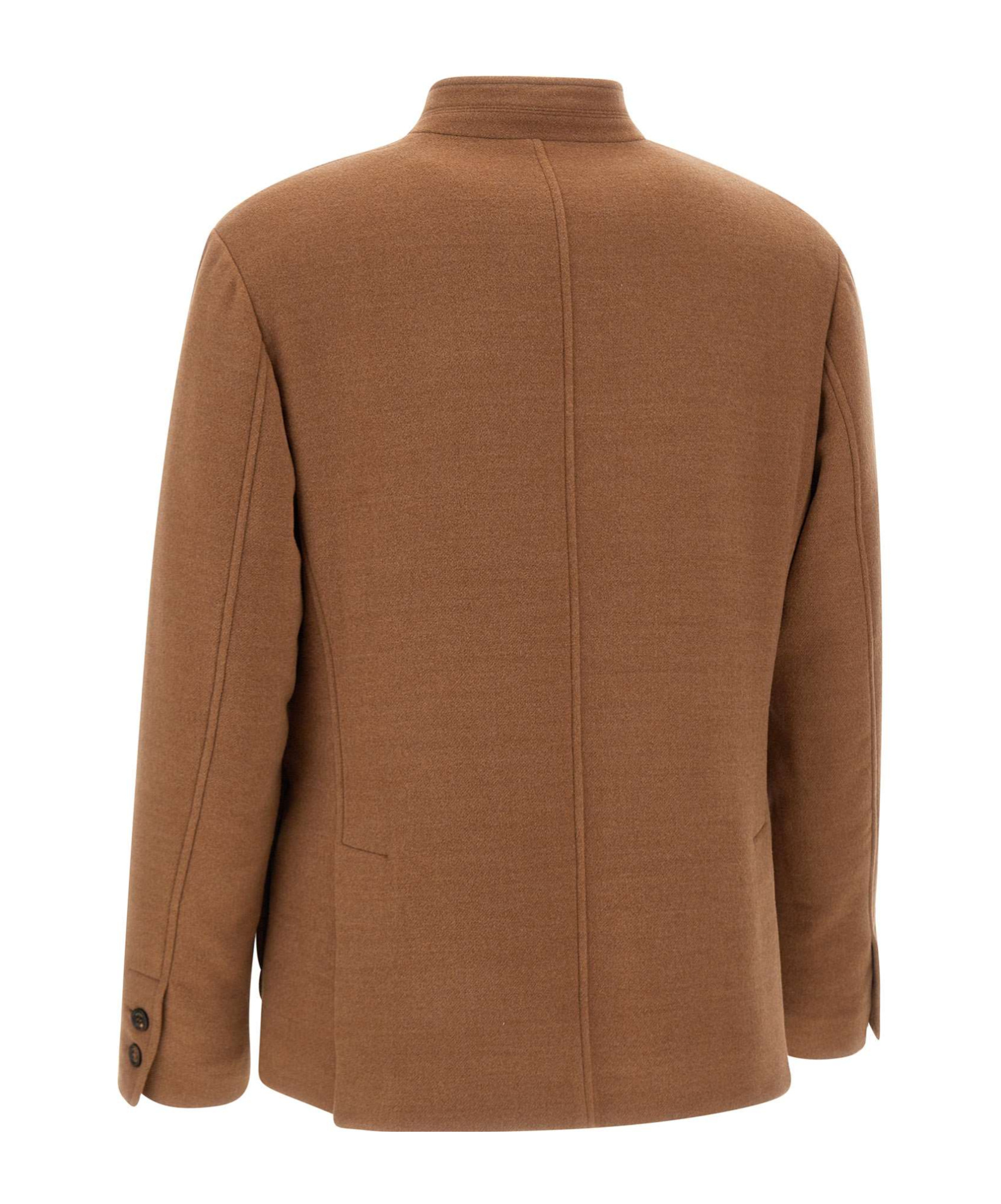 Eleventy Button-front Casual Jacket In Brown