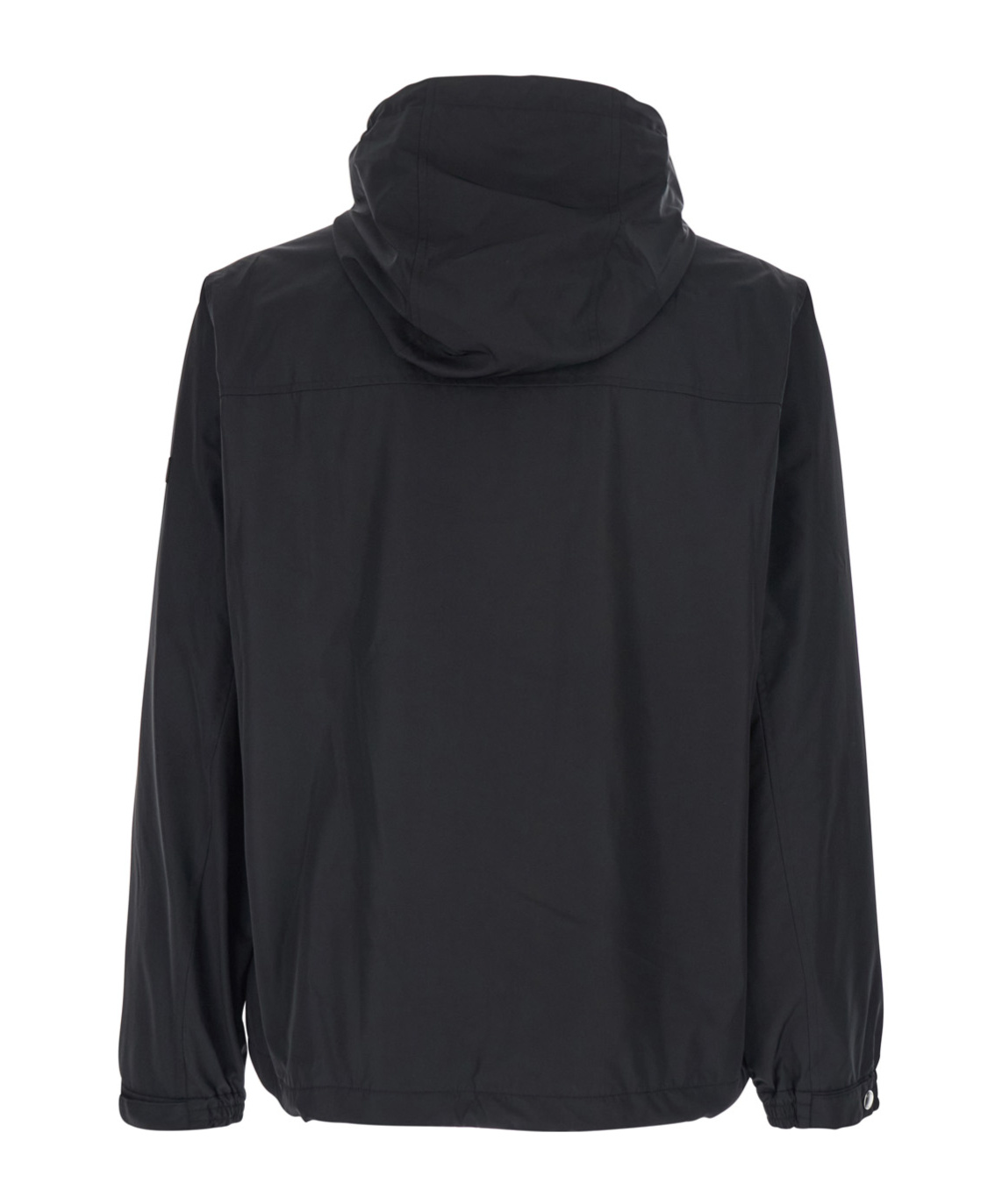 Tatras Black Jacket With Drawstring Hood And Logo Patch On The Sleeve In Tech Fabric Man In Black