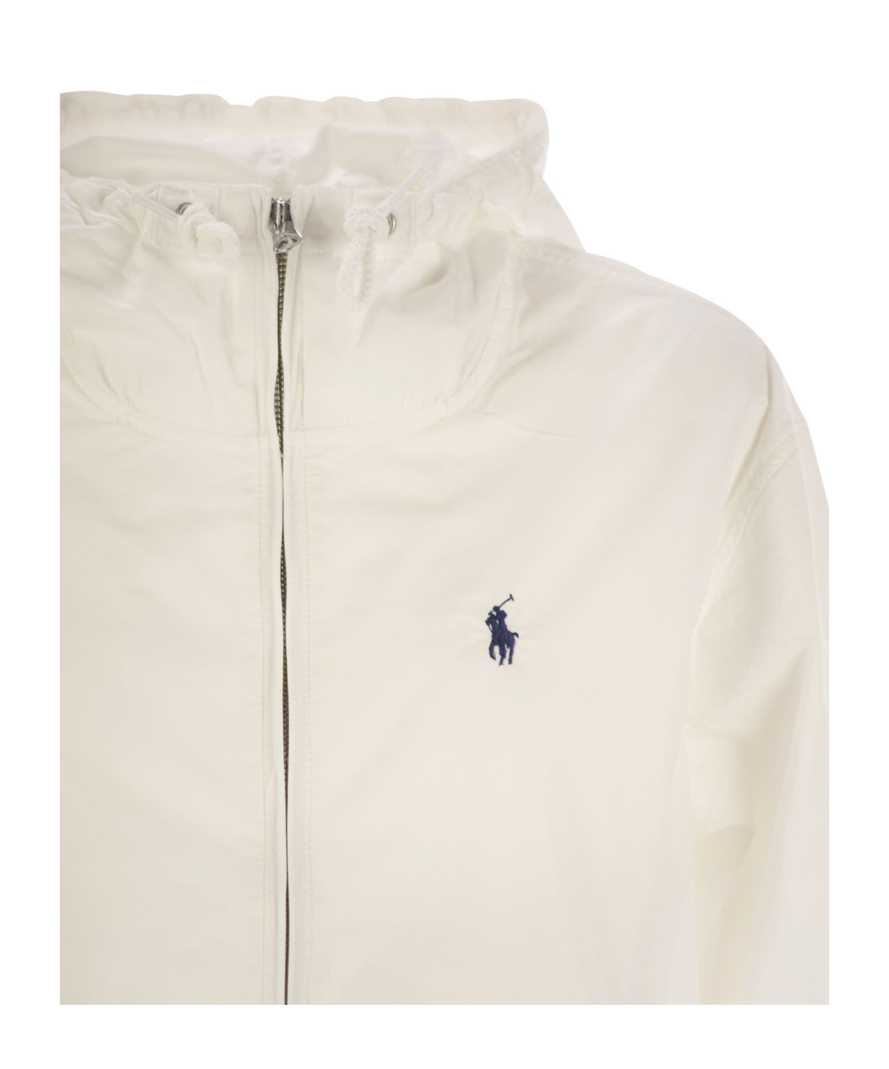 Polo Ralph Lauren Twill Jacket With Hood In White