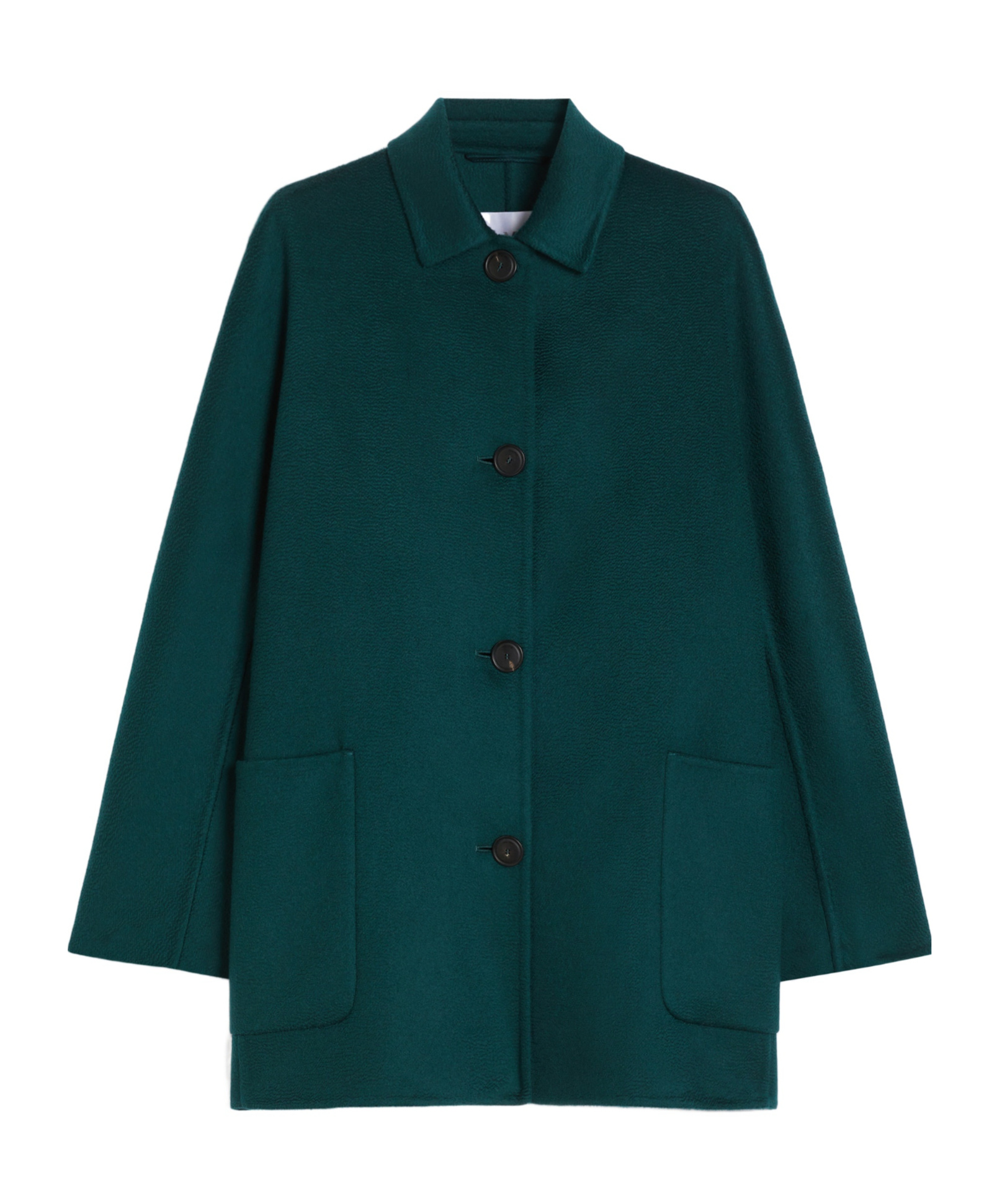 Max Mara Short Pure Cashmere Coat In Green