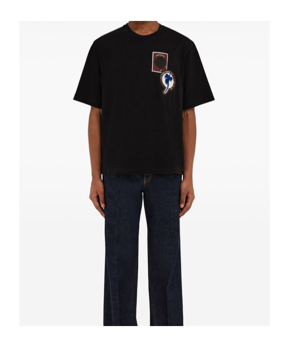 Ferragamo Logo Patch T-shirt In Black