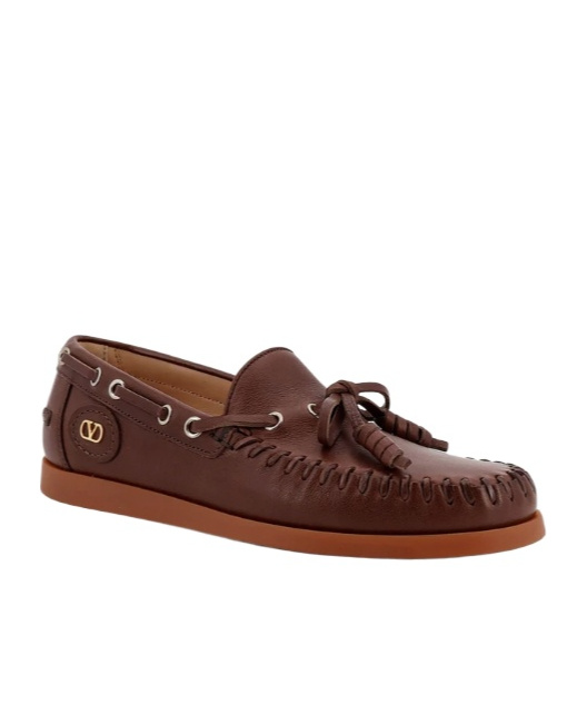 Valentino Leather Loafers Featuring Bow Detail In Brown