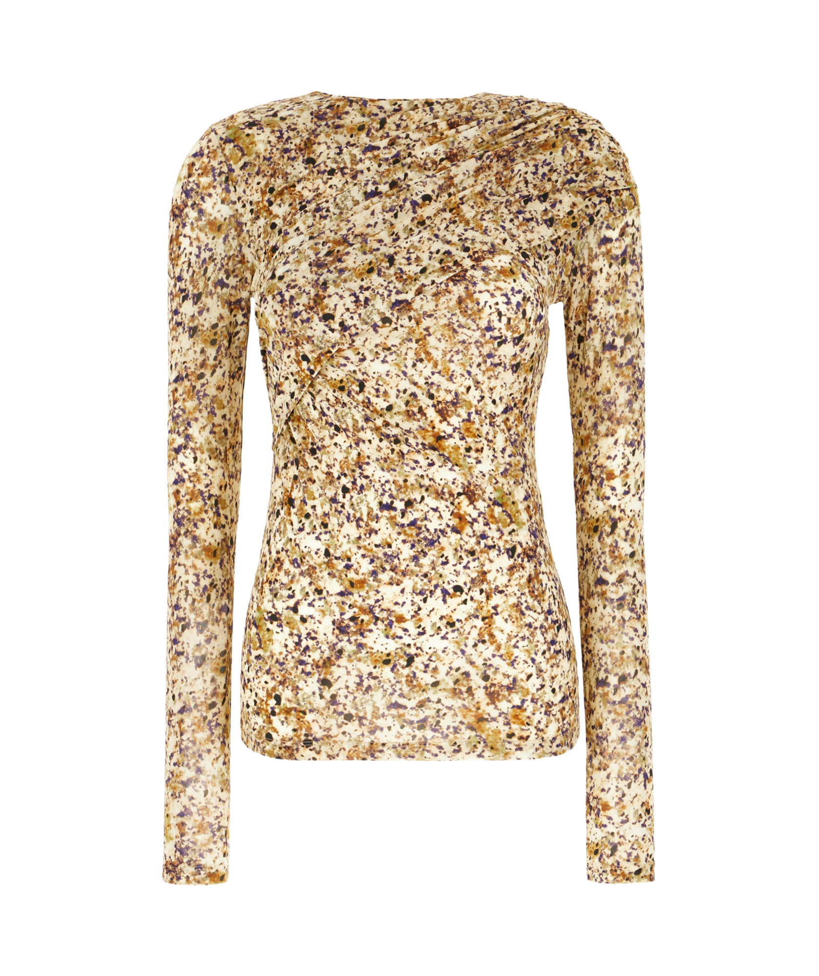 Isabel Marant Abstract Pattern Stretch Viscose Top In Nude