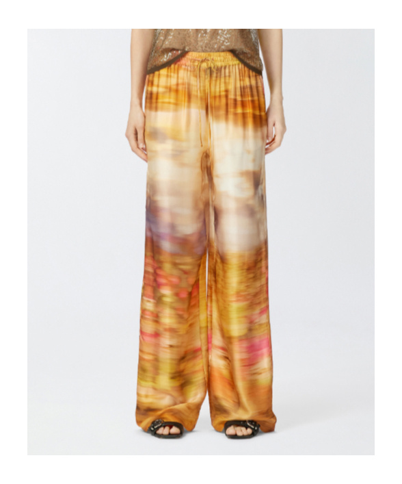 Pinko Pantalon Imprimé Ample Et Léger In Multi