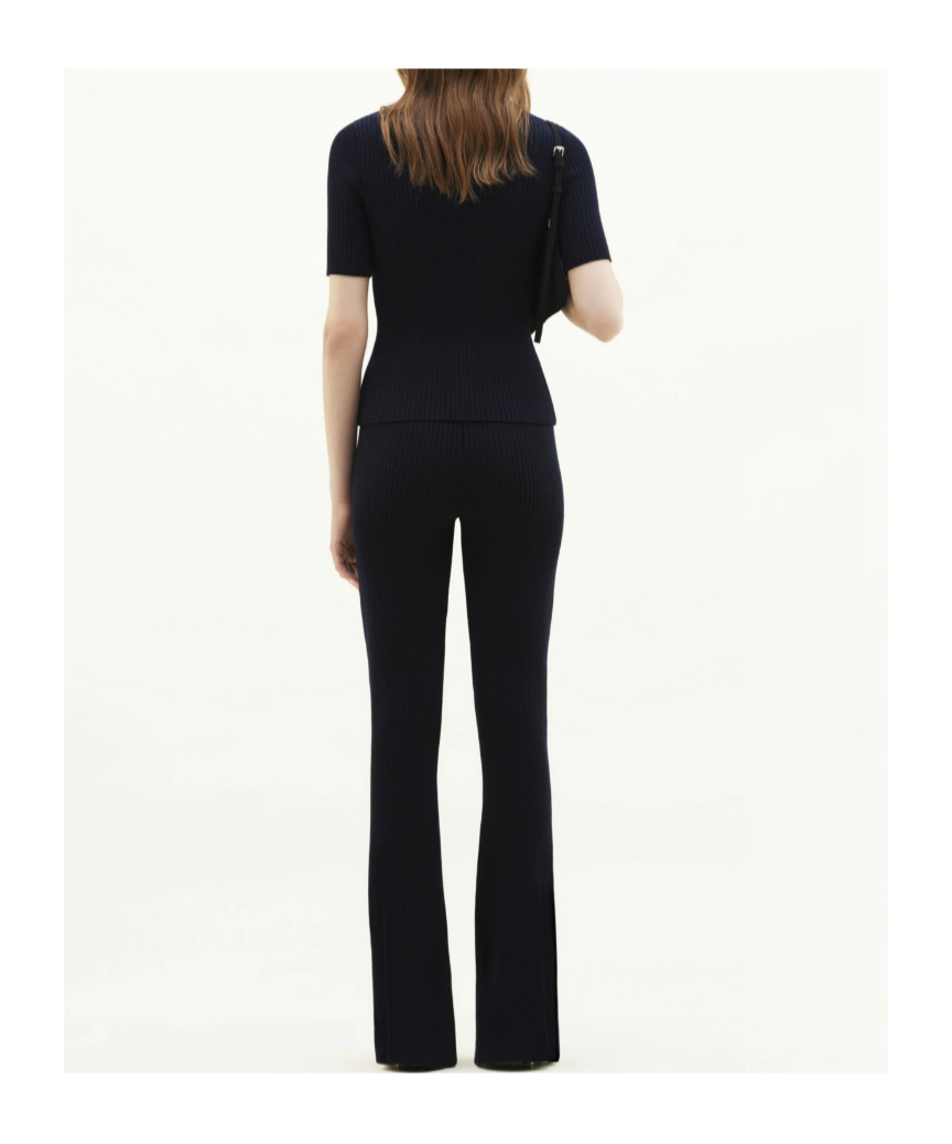 Courrèges Reedition Logo-patch Knitted Top In Blue