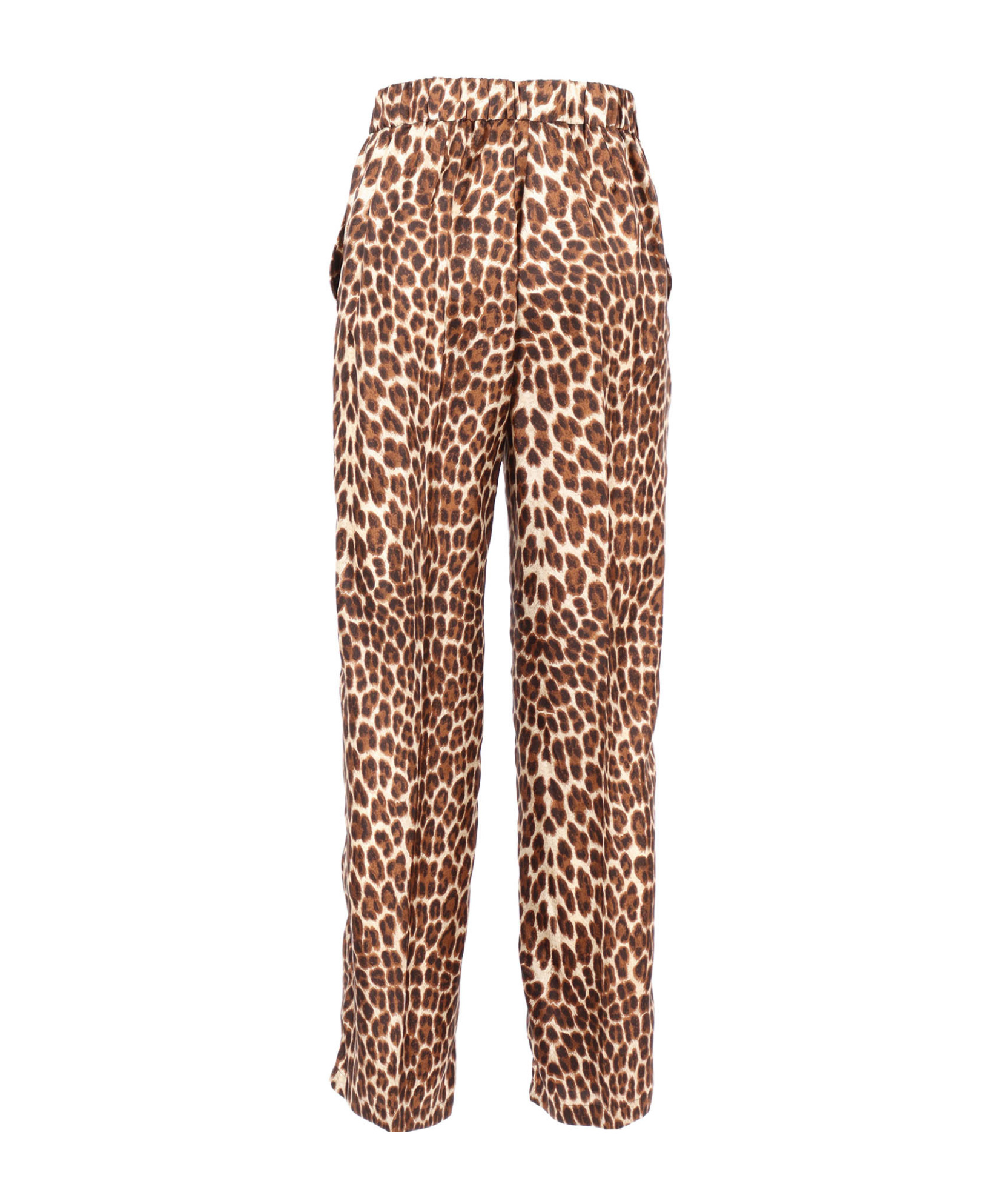 P.a.r.o.s.h Relaxed Fit Leopard Print Silk Pants In Multi