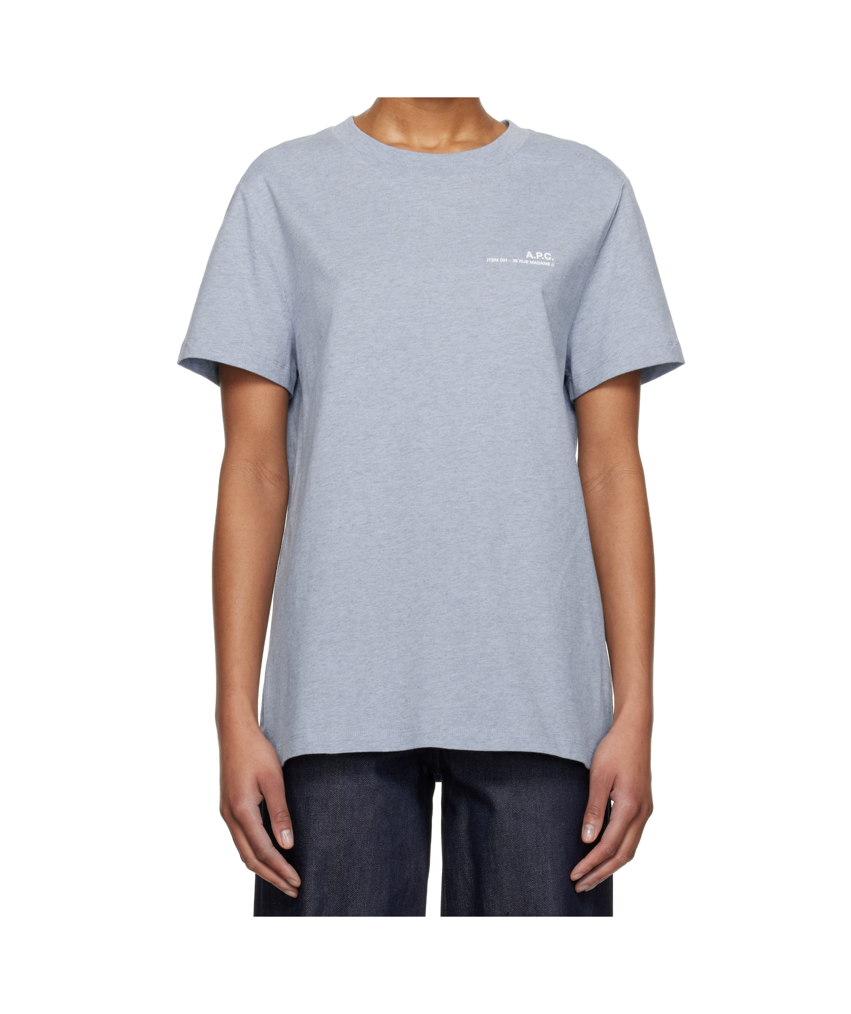 Apc A.p.c. Logo Printed Crewneck T-shirt In Gray