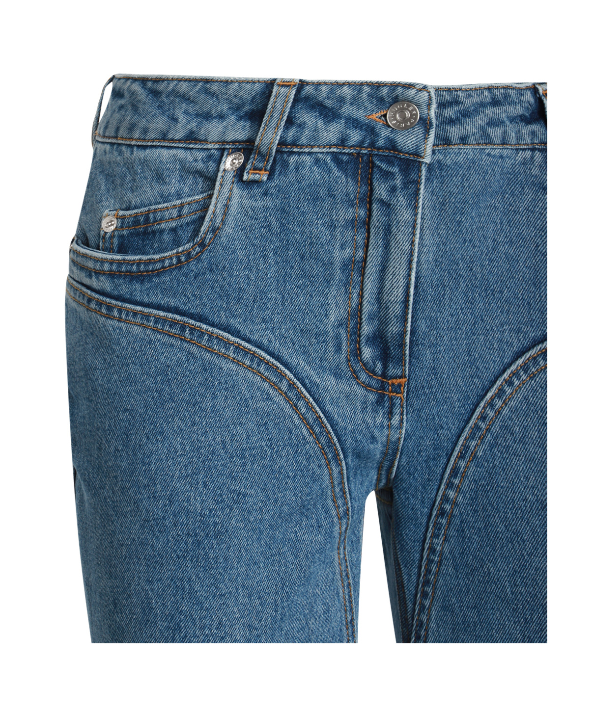 Mugler Blue Denim Cotton Jeans In Blue