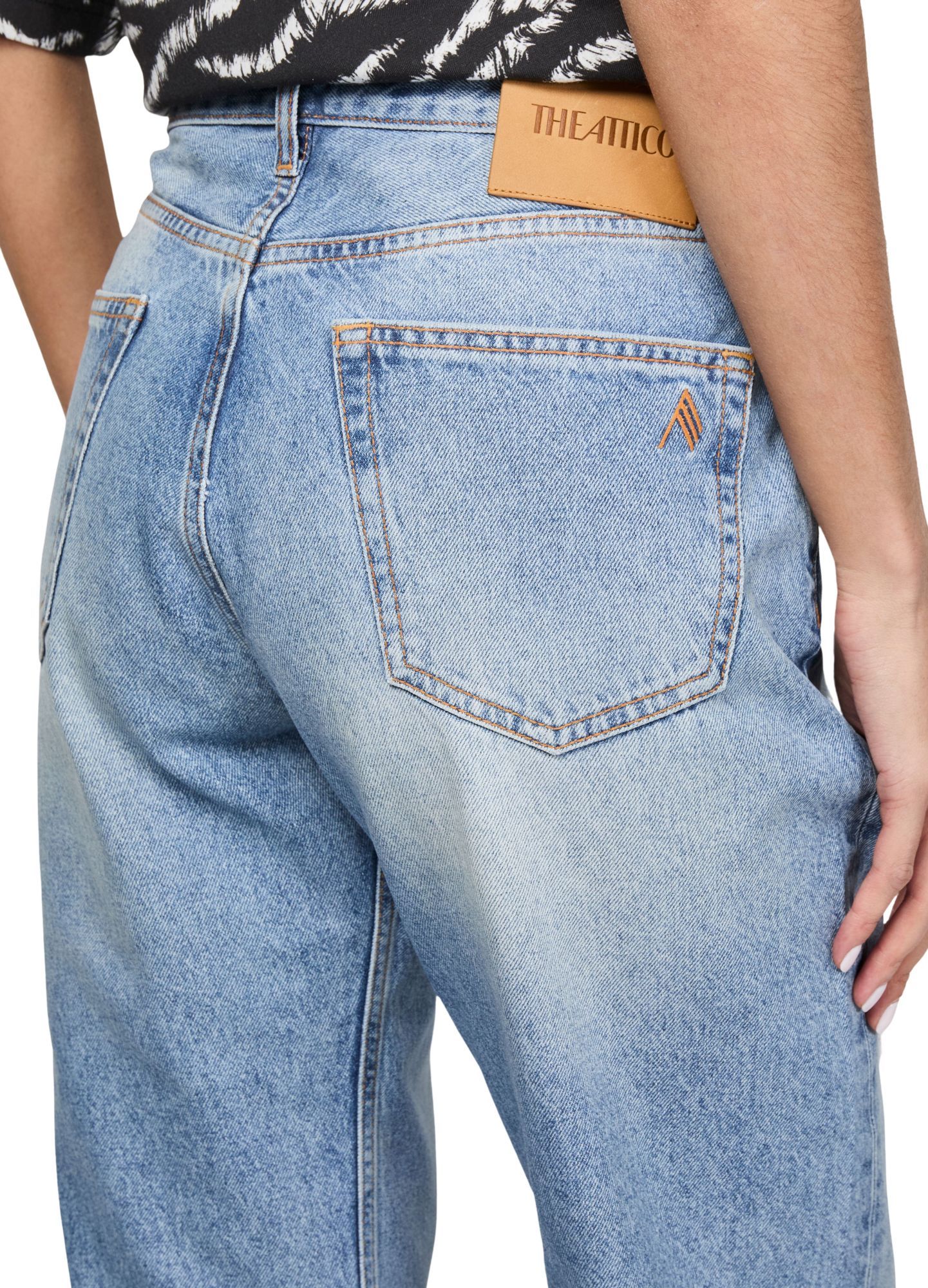 Attico Pantaloni Lunghi Straight Leg In Blue