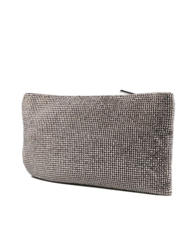 Benedetta Bruzziches La Petite Your Best Friend Chain Clutch In Silver