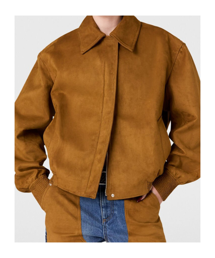 Stella Mccartney Boxy Collared Field Jacket In Brown