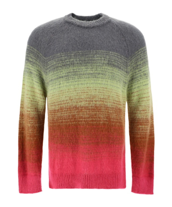 Laneus Gradient-effect Textured Jumper In Multicolor