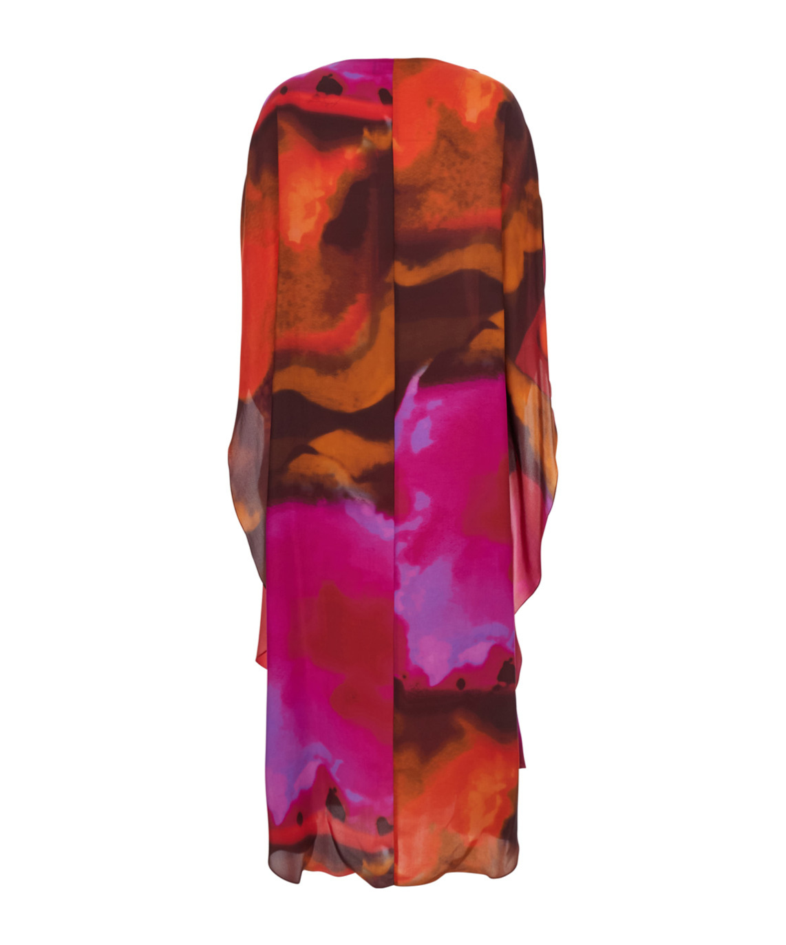 Gianluca Capannolo Iris Multicolor Long Dress With Boat Neckline In Red