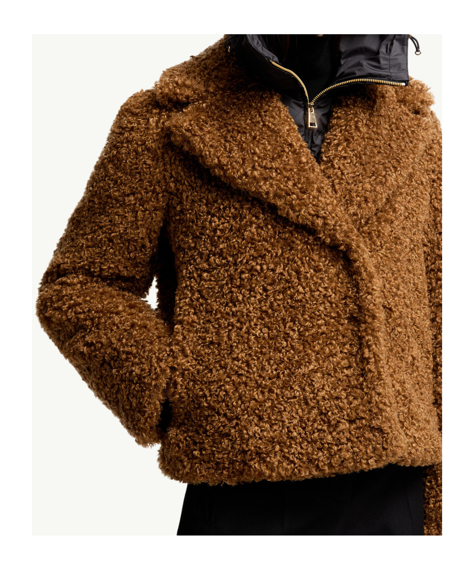 Moncler Barbot Hooded Short Padded Jacket In Brown