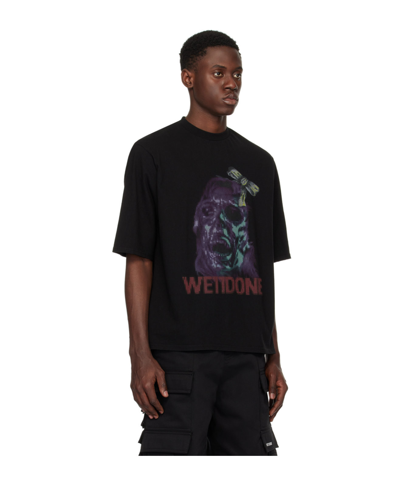 We11 Done Plain Knitted Short-sleeved T-shirt In Black