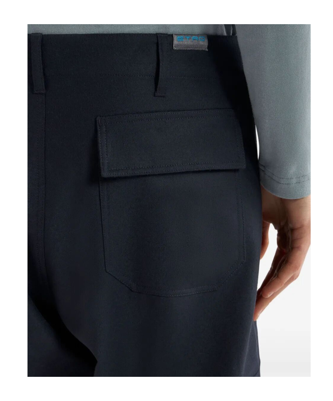 Etro Striped Pattern Wool Trousers In Black
