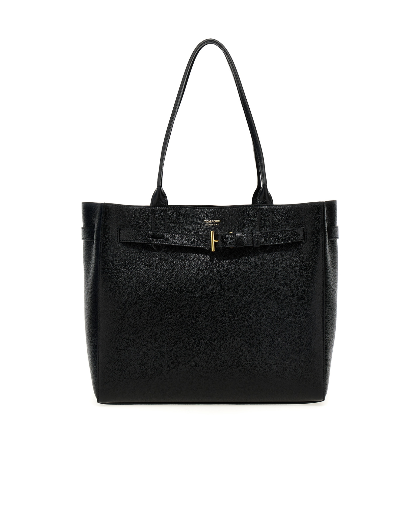Tom Ford Leather Tote Bag In Black