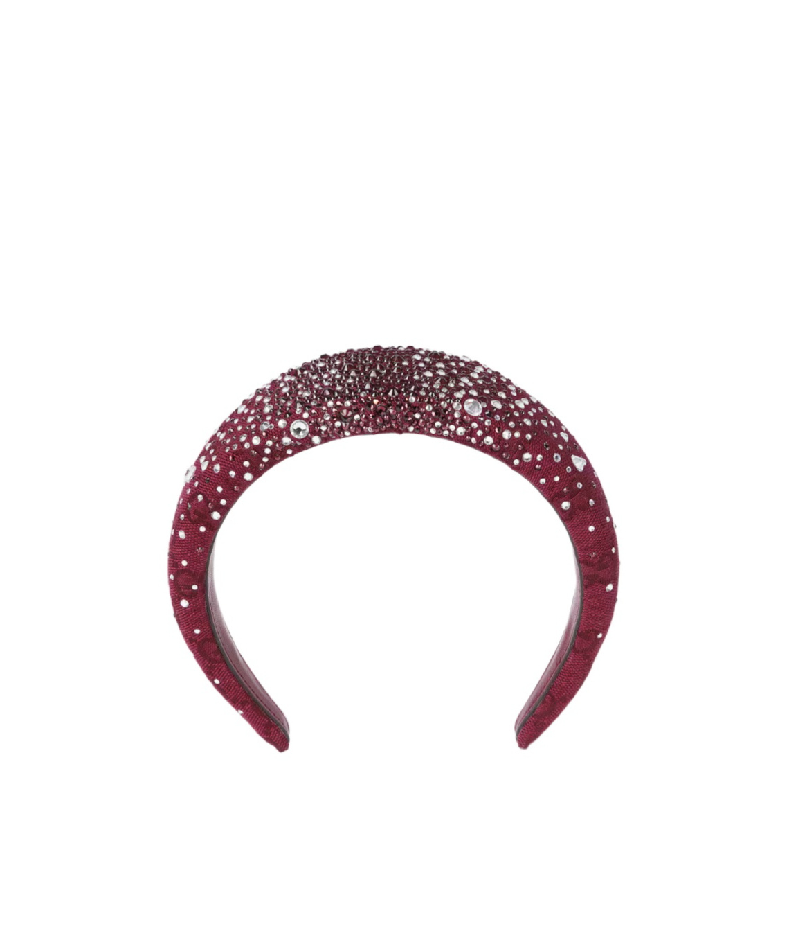 Gucci Gg Canvas Headband With Crystals In Burgundy