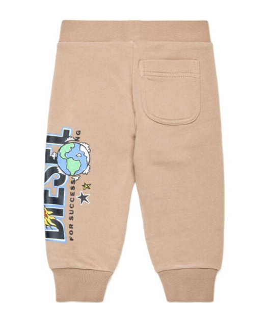 Diesel Logo-print Cotton Track Pants In Light Brown